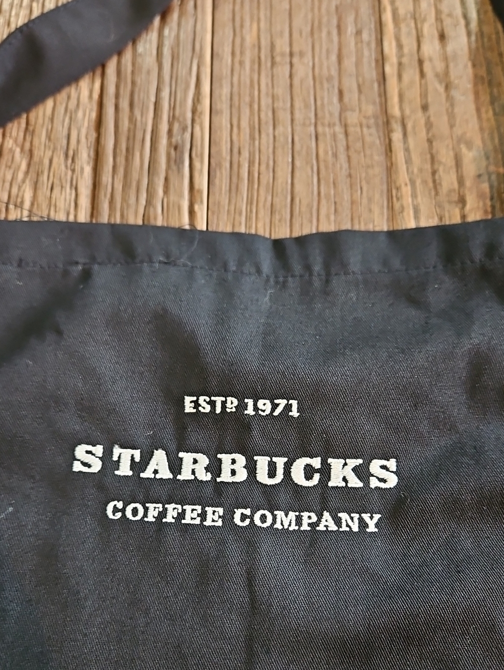 Vintage Y2K Starbucks Black Coffee Apron Embroidered Never Used Early 2000s